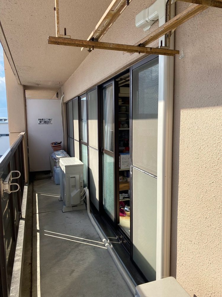 ベランダまわりのエアコン施工例